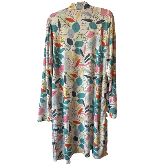 Zig Zag Stripe Women’s Plus Size 2XL Boho Art Rainbow Stretch Longline Cardigan - Picture 2 of 6